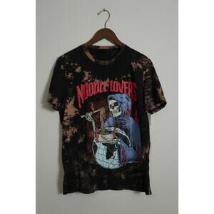 ROMWE Bleach Tie-Dye Graphic Tee “Noodle Lovers” Size Medium